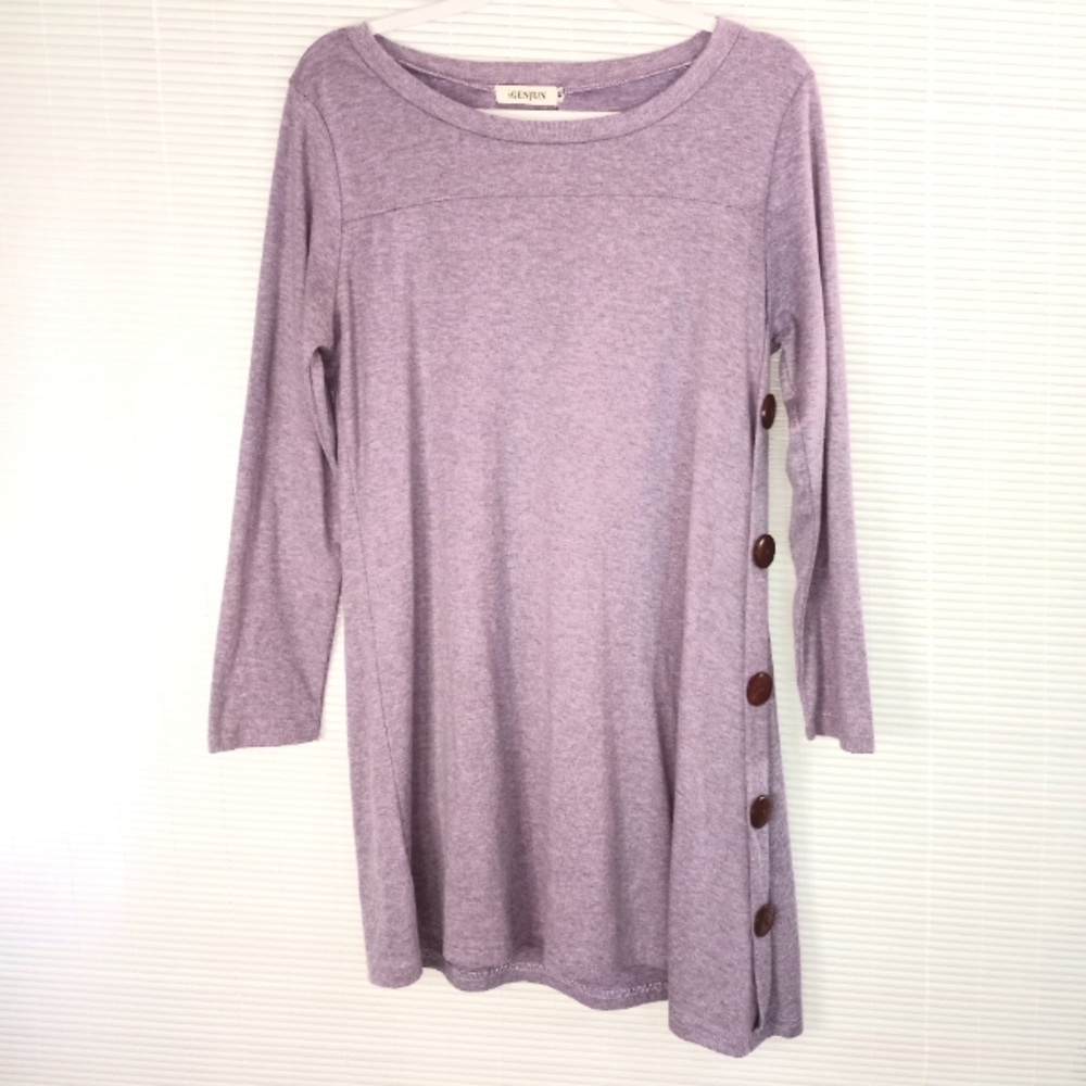 IGenjen Heathered Lilac Dress Size Medium